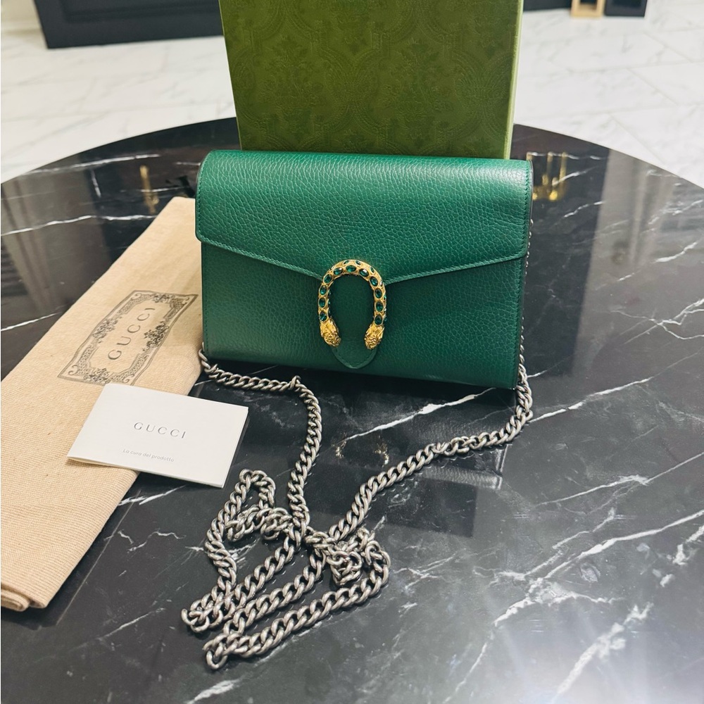 Gucci Dionysus leather mini chain wallet
New with box and dust bag